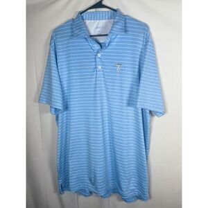 Johnnie O Fedex Cup Men's Polo Shirt Blue White Striped Size XL